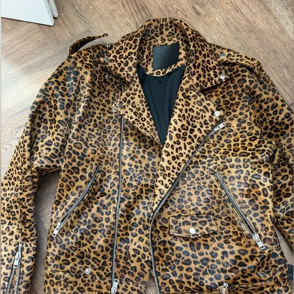 Skingraft Leopard Print Leather Jacket XL as new - Picture 1 of 5